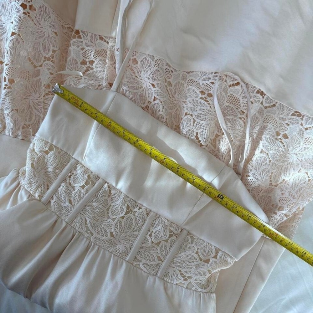 bhldn Gabrielle taffeta lace a line midi dress in light‎ - Picture 5 of 5